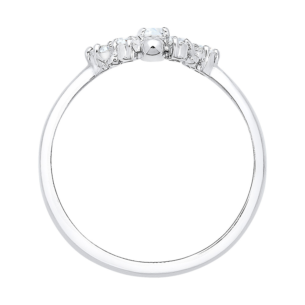 Elli Elli Bague Femme Motif Floral Ludique avec des Cristaux de Zircone en Argent Ster Bague
