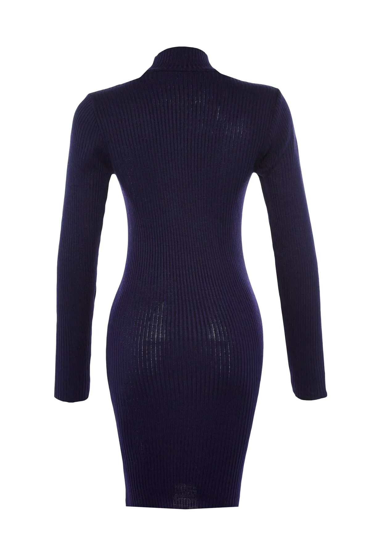 Trendyol Collection  Marineblau Marineblau Mini Strickkleid mit Stehkragen TWOAW23EL01389 Kleid TWOAW23EL01389