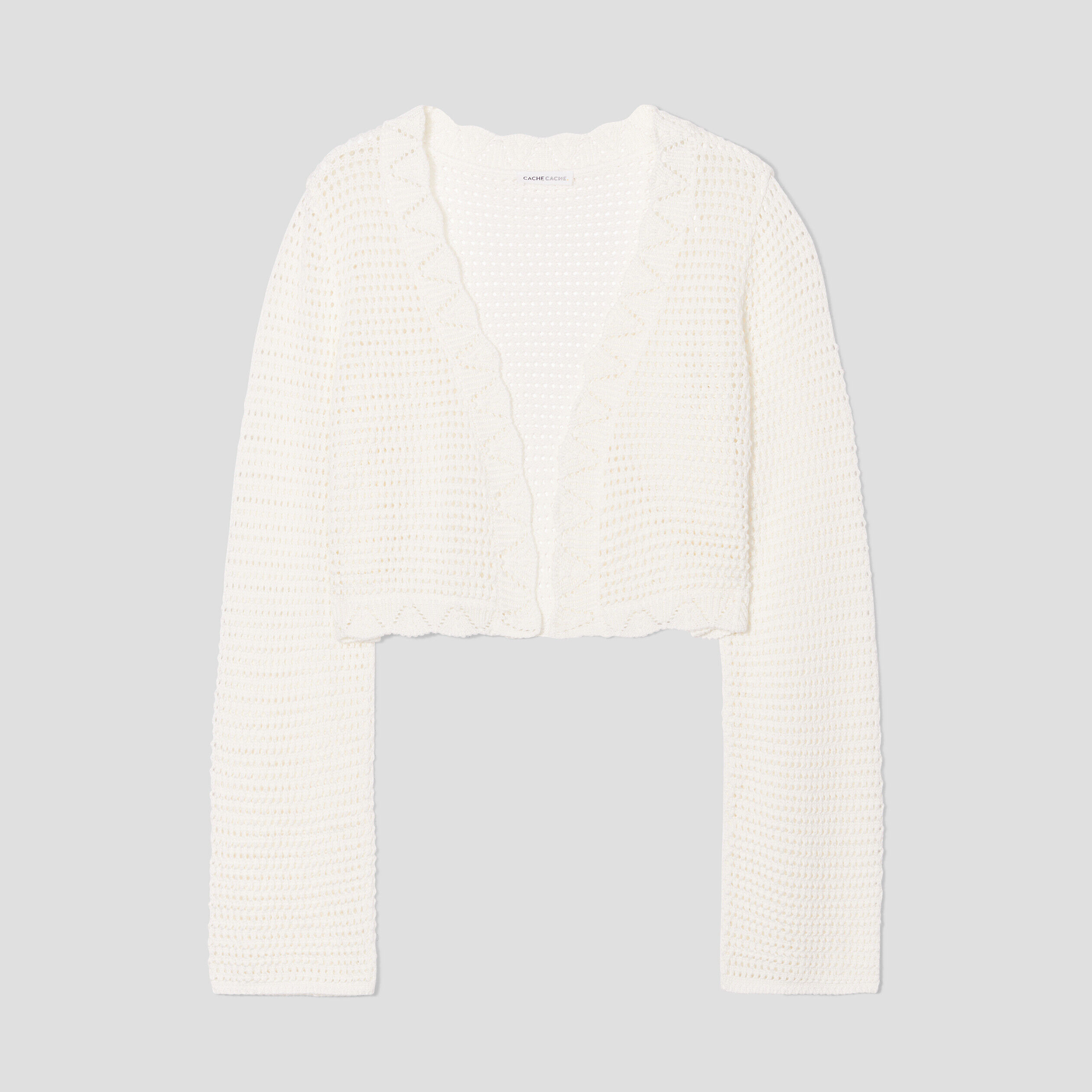 Gilet en crochet ecru femme | Cache Cache