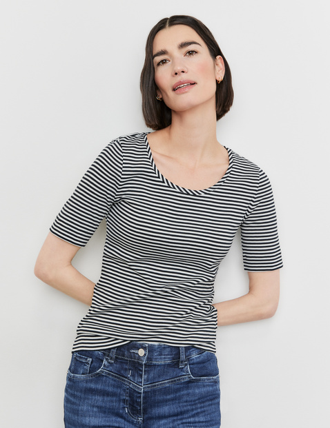 Geringeltes T-Shirt aus Baumwolle