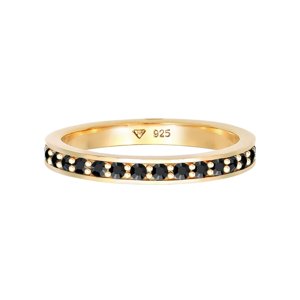Elli Elli Bague Femmes bande Memoire avec cristaux en argent sterling 925 Bague