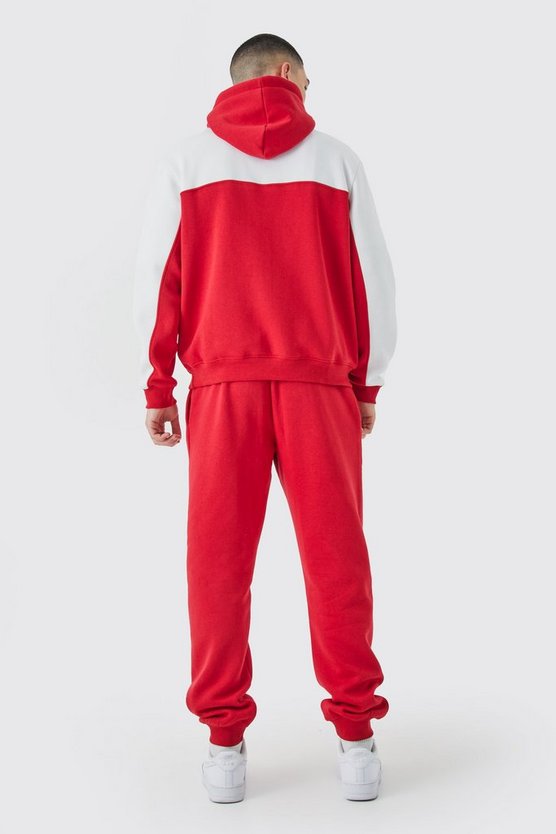 Man Official Colorblock Trainingsanzug mit Kapuze
