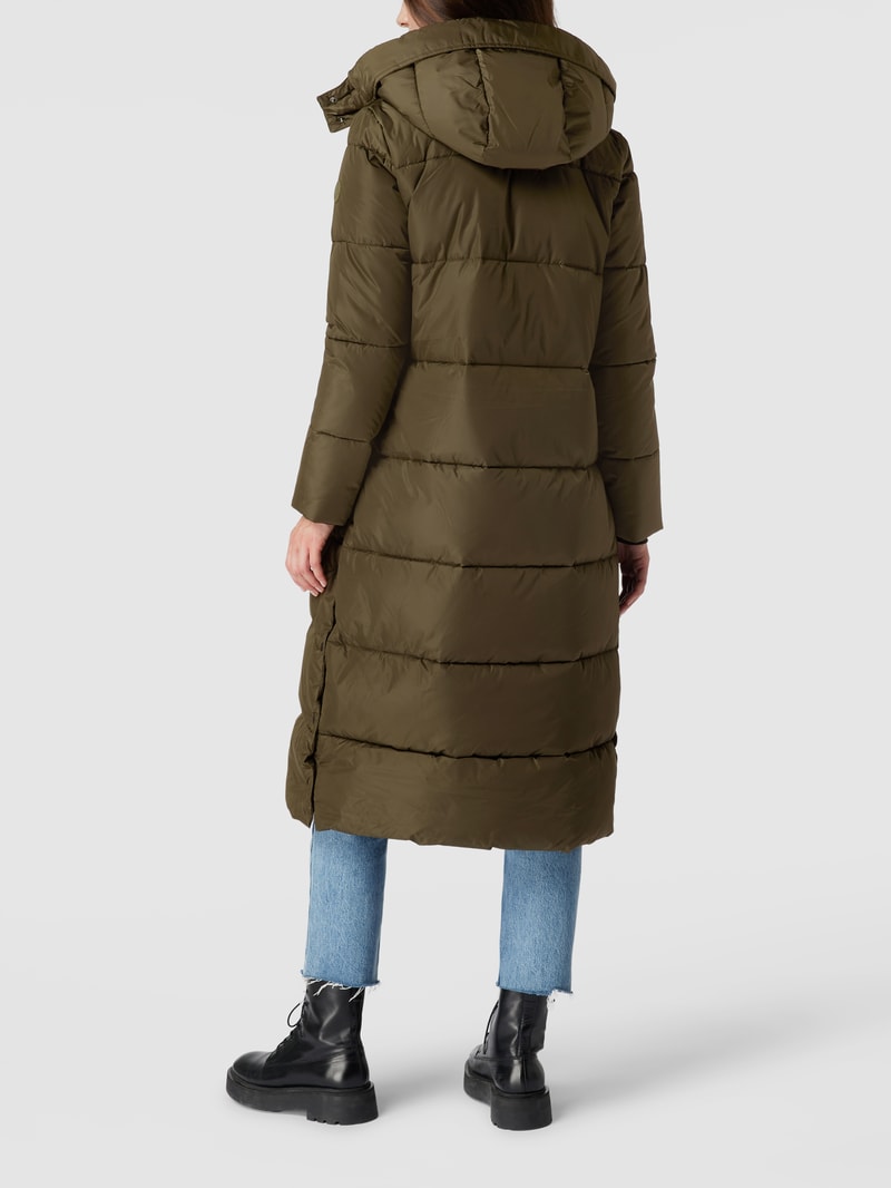 Mantel mit Label-Patch Modell 'Colette' in olivgrün