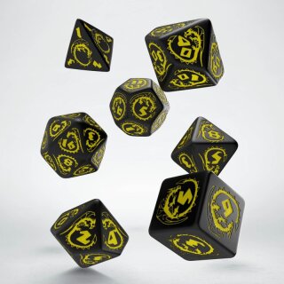 Dragons Black & yellow Dice Set (7)
