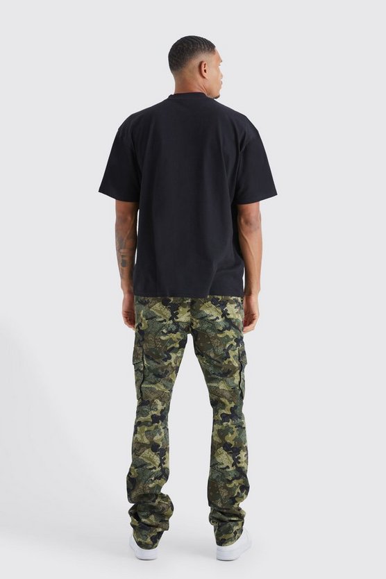 Tall Slim-Fit Camouflage Cargo-Hose mit Bandana-Print
