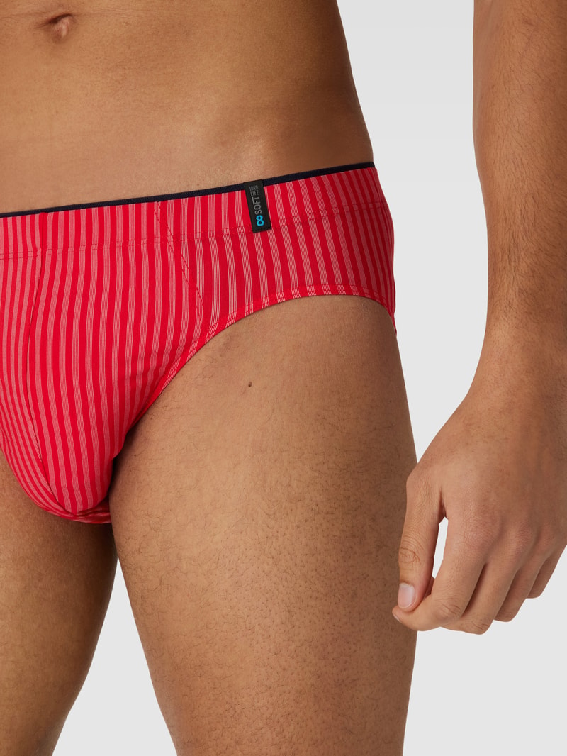 Slip mit Streifenmuster Modell 'Supermini' in rot
