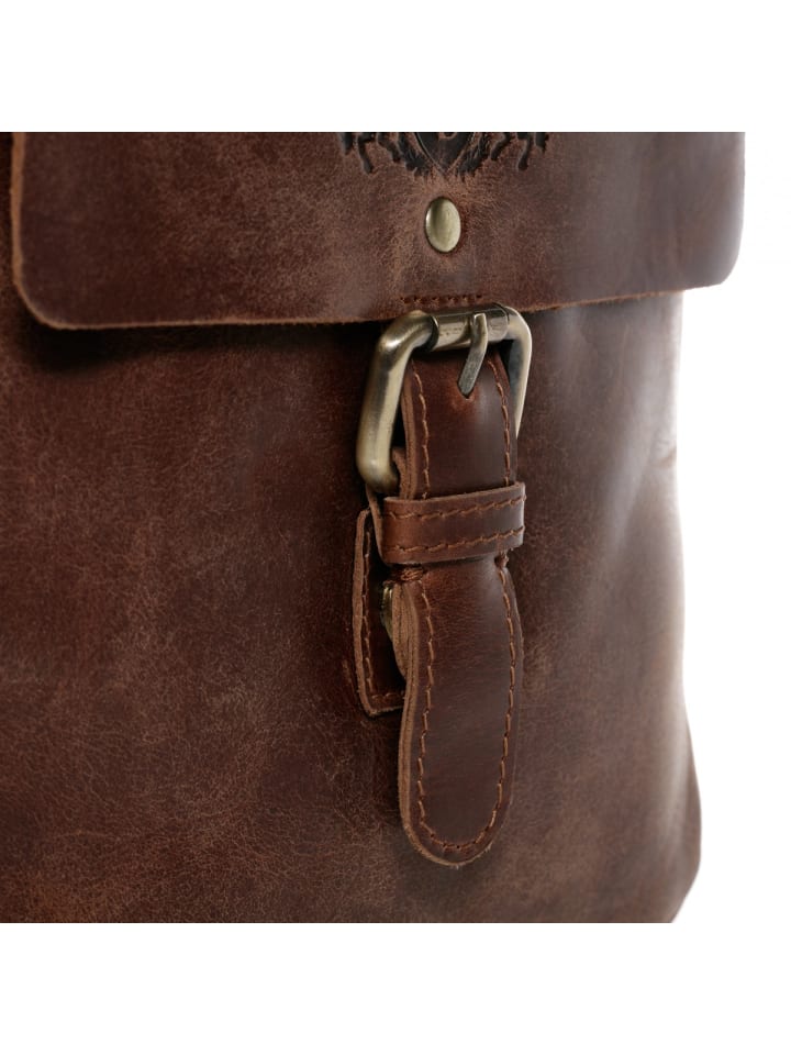 SID & VAIN Leder-Umhängetasche ORLANDO Umhängetasche Cross-Body Bag echt Leder in braun günstig kaufen onesize