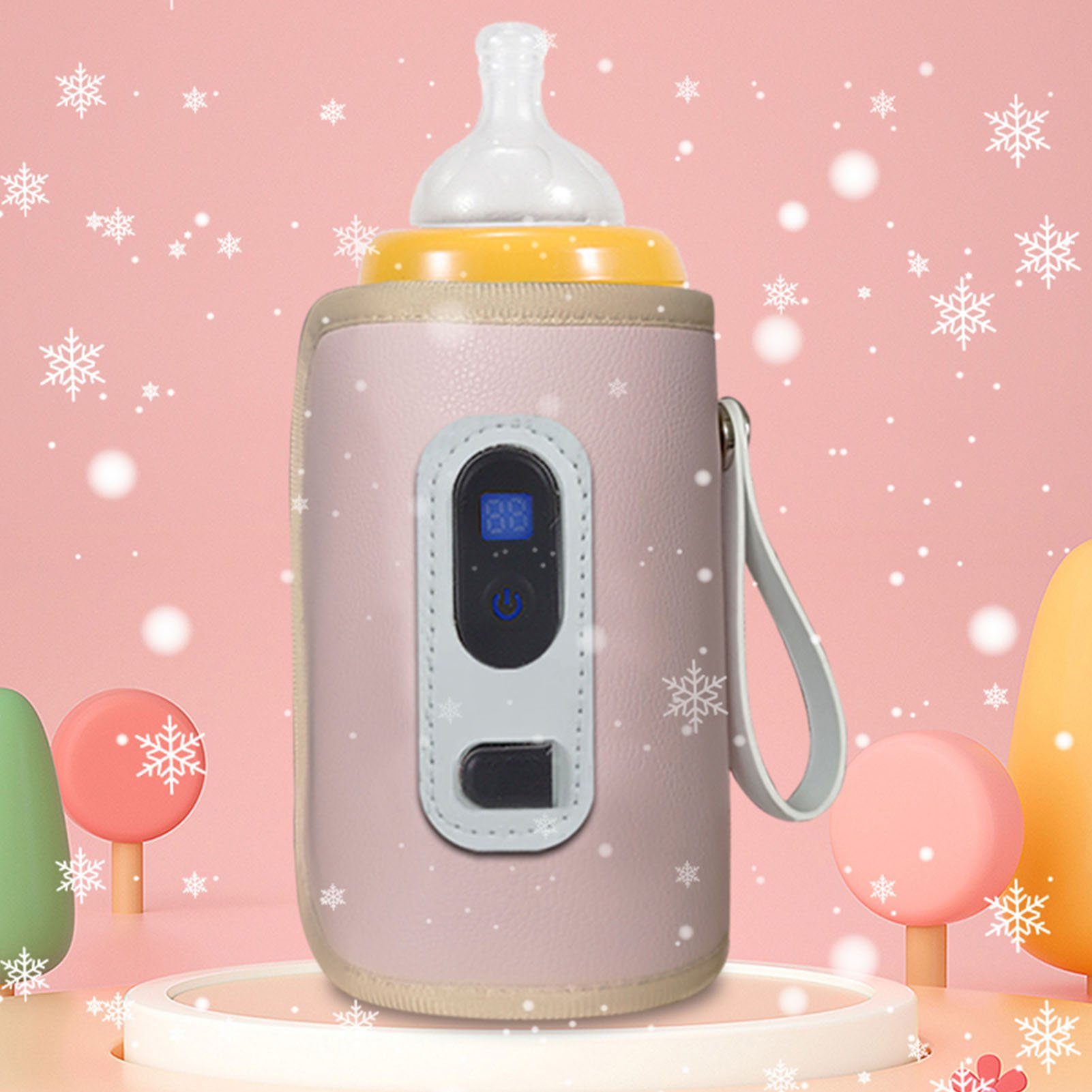 farfi Babyflaschenwärmer 3-stufig einstellbarer Babyflaschenwärmer mit Digitalanzeige