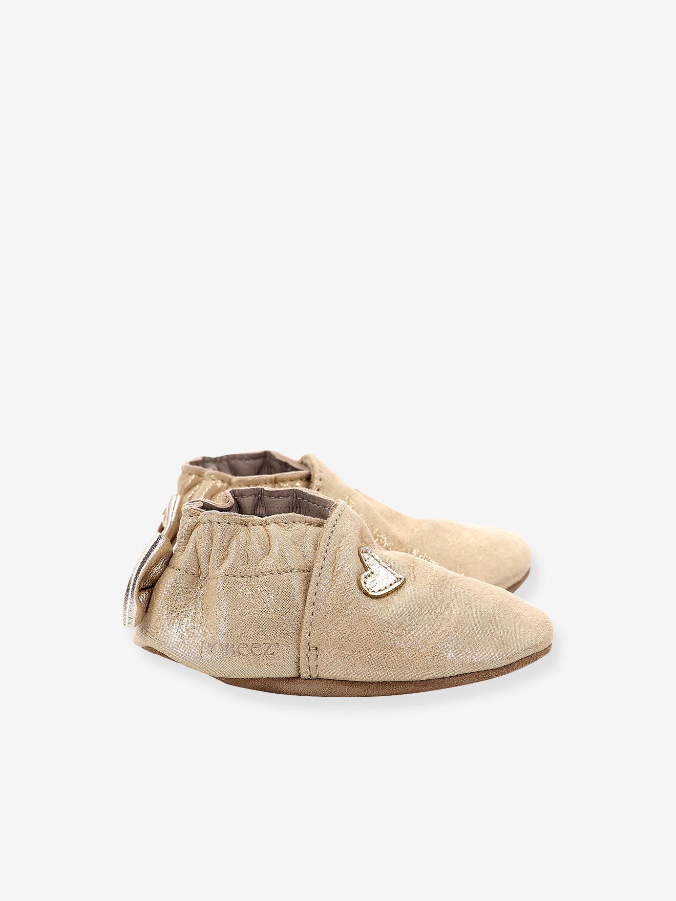 Robeez Mädchen Baby Krabbelschuhe MINI LOVE 874682-10 ROBEEZ, Hausschuhe - gold