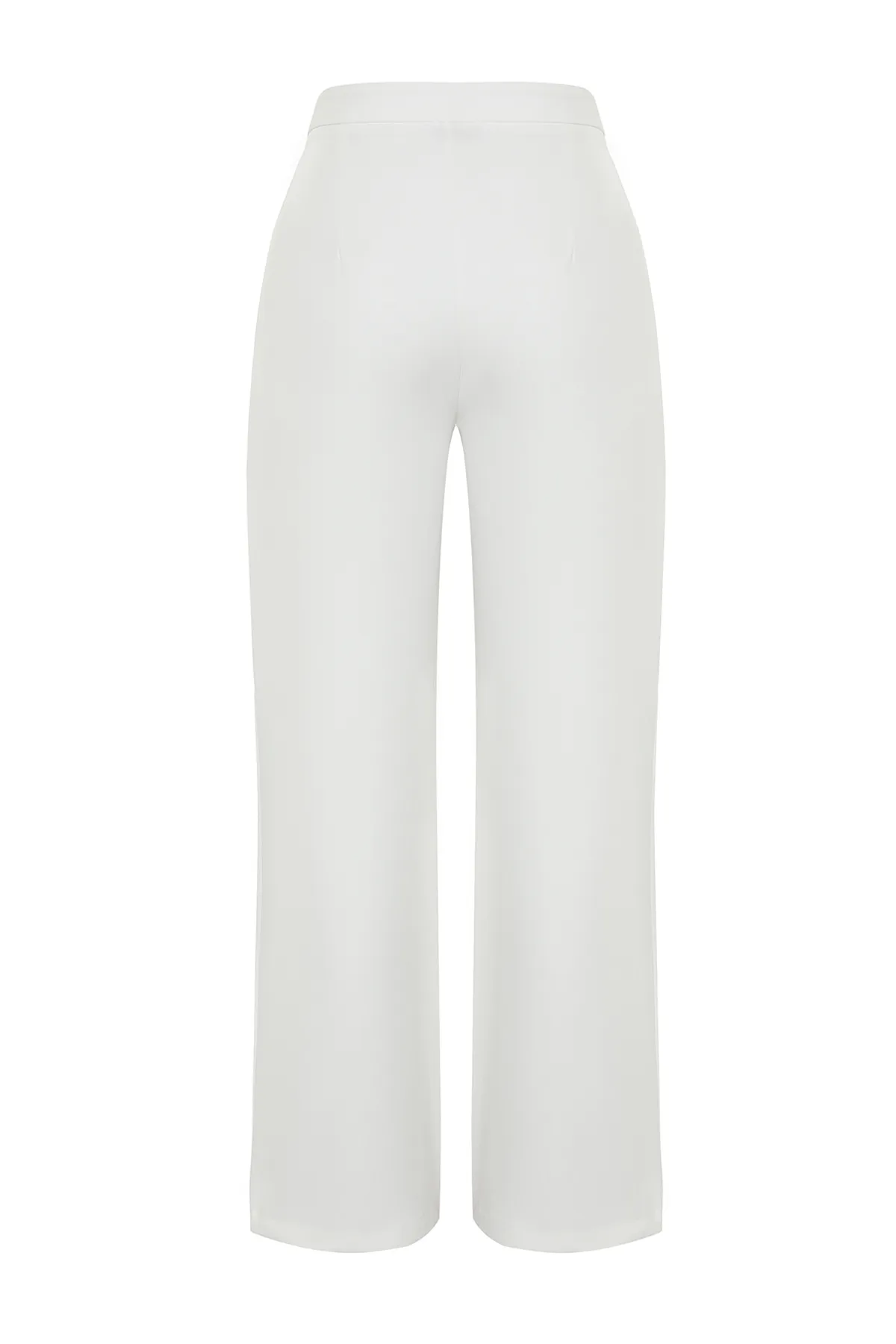 Trendyol Collection  Ecru-weites Bein/weites Bein, gewebte Hose mit hoher Taille TWOAW22PL0066