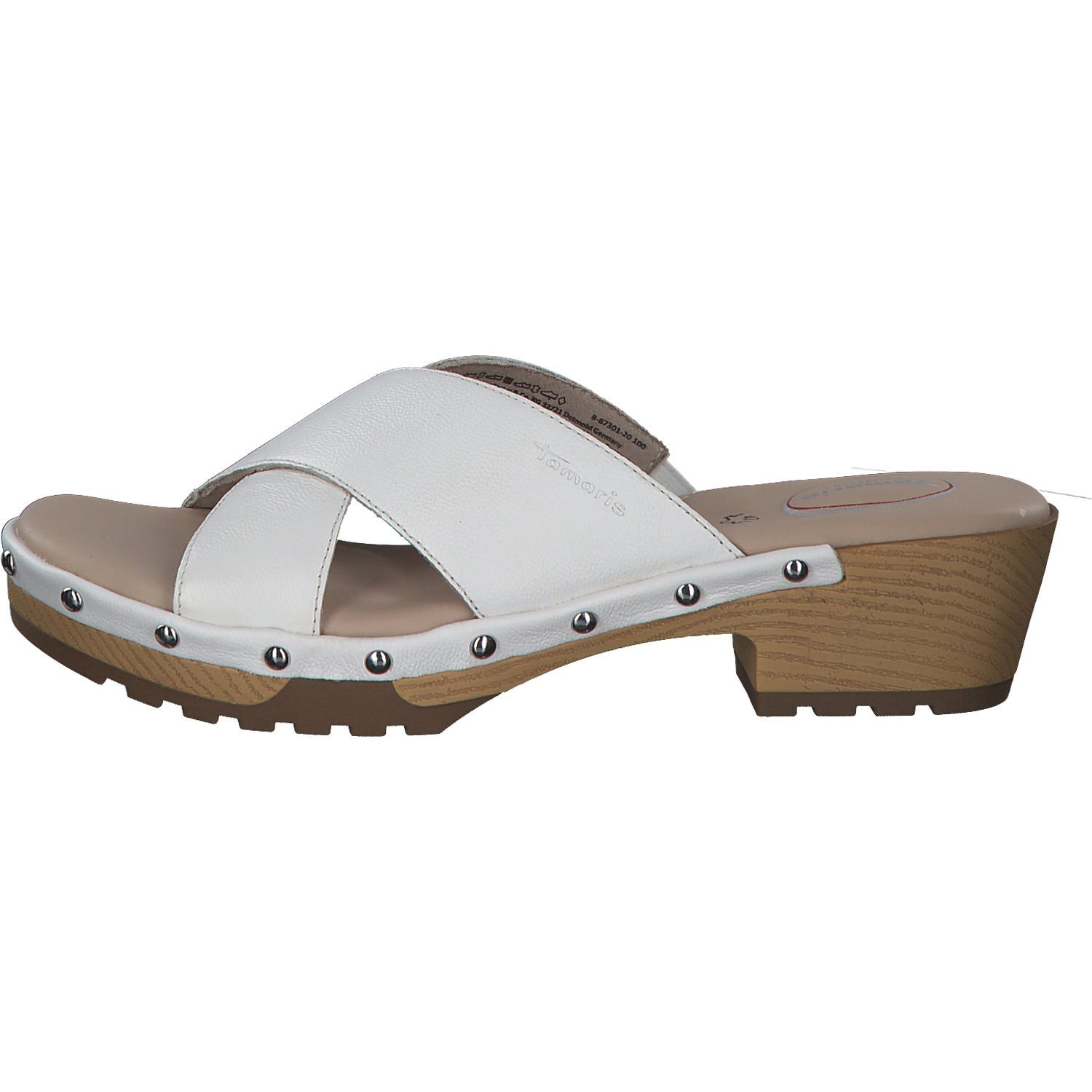 Jana Shoes 87301, Plateau-Pantoletten, Damen, white