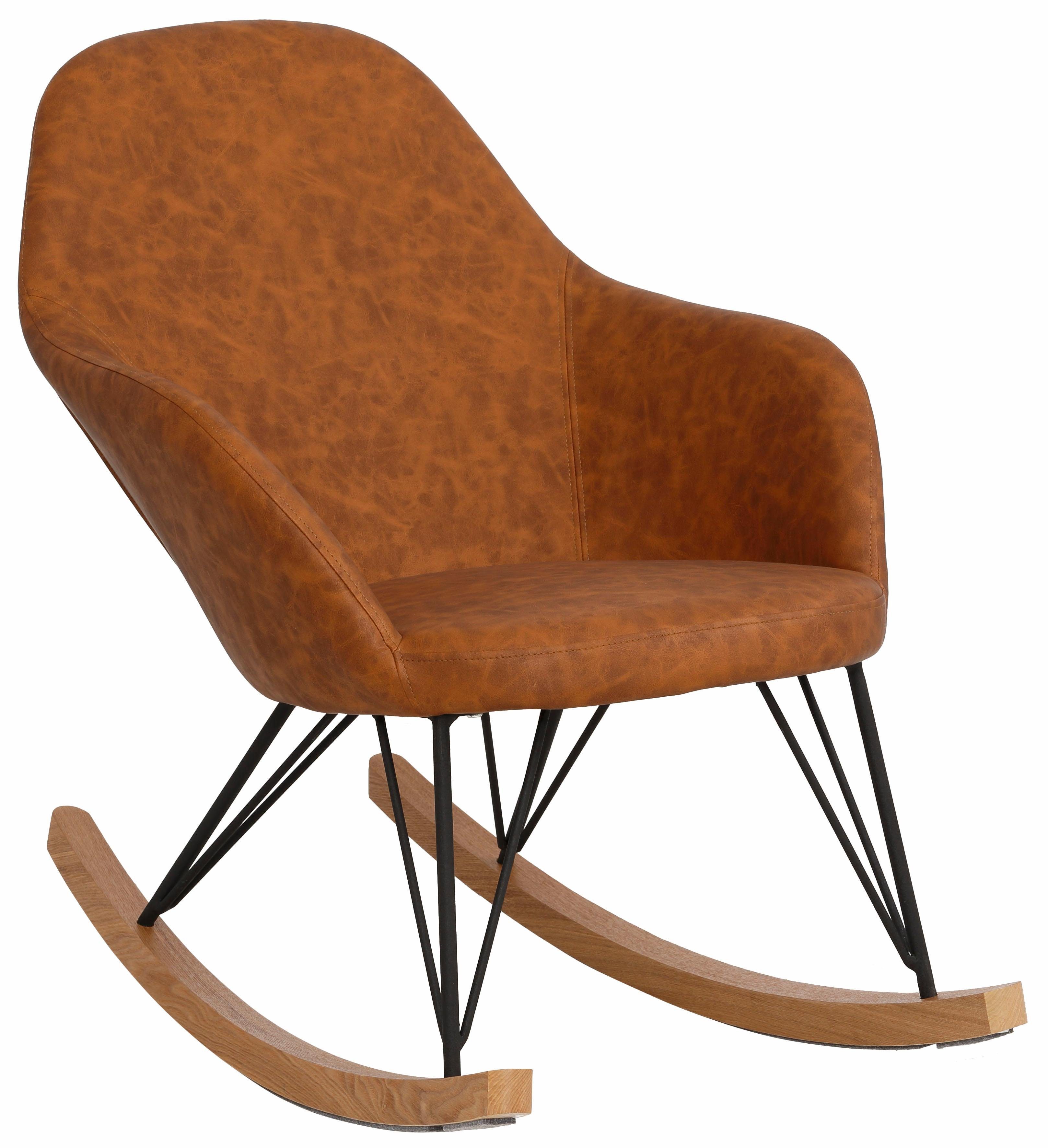 Home affaire Schaukelstuhl Tampa, Stahlbeine mit Holzkufen, moderne Optik, Korpus gepolstert