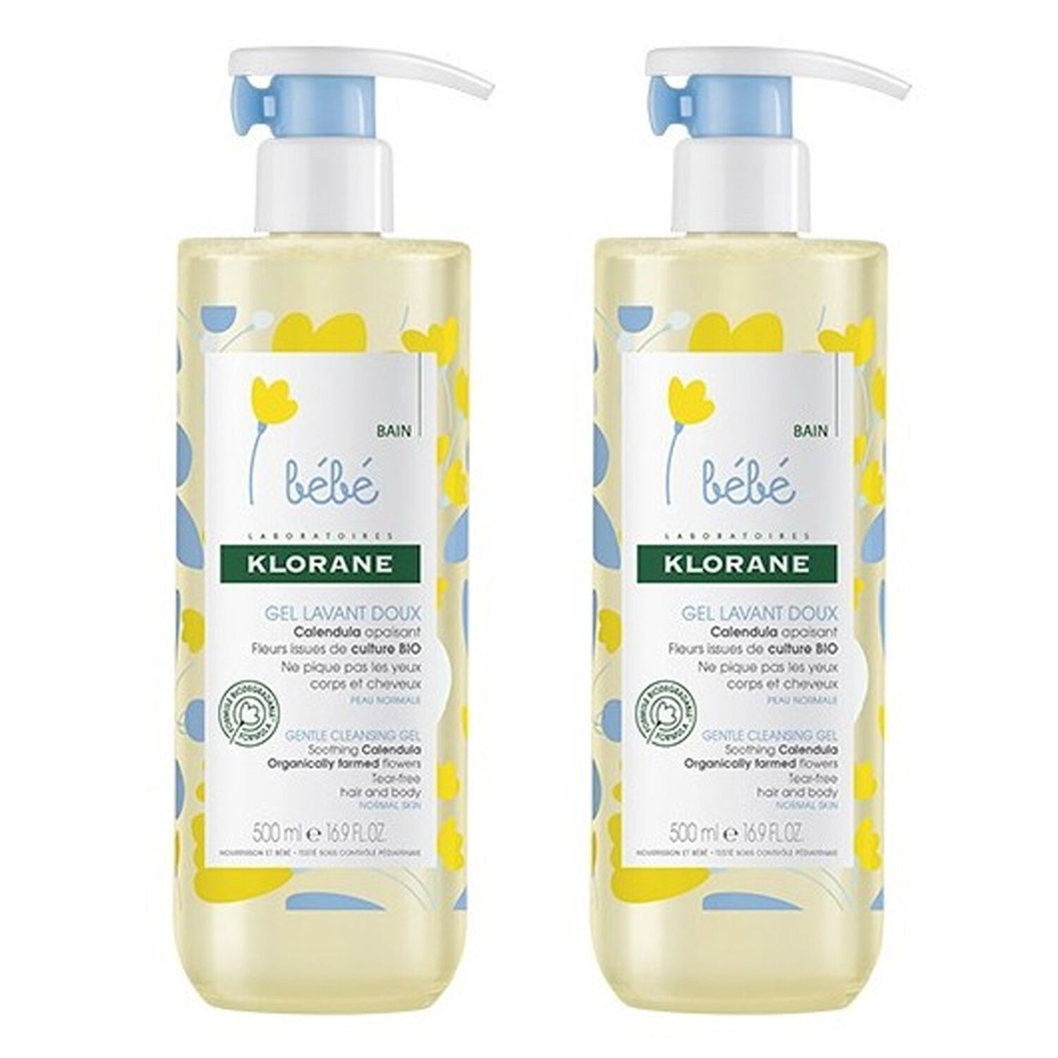 Klorane Gel Lavant Doux Bébé 2 x 500 ml