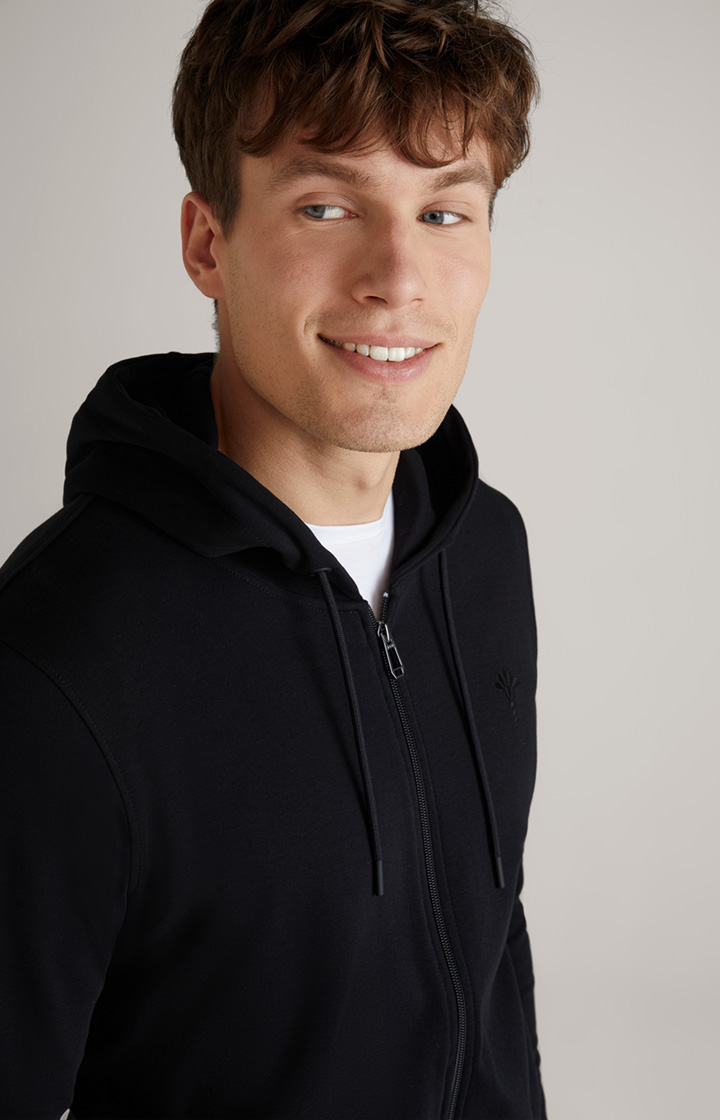 Loungewear-Sweatjacke in Schwarz