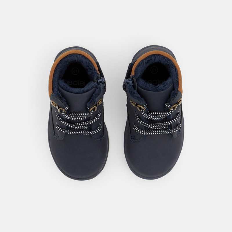 Baskets boots à lacets bleues bébé garçon