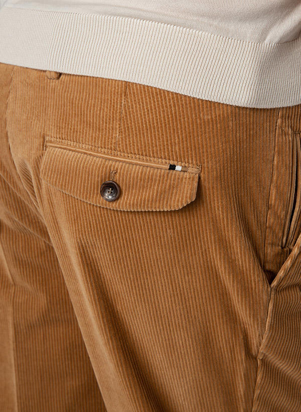 BOSS Black, Anzug Hanry-Perin, Slim Fit, Cord, mittelbeige
