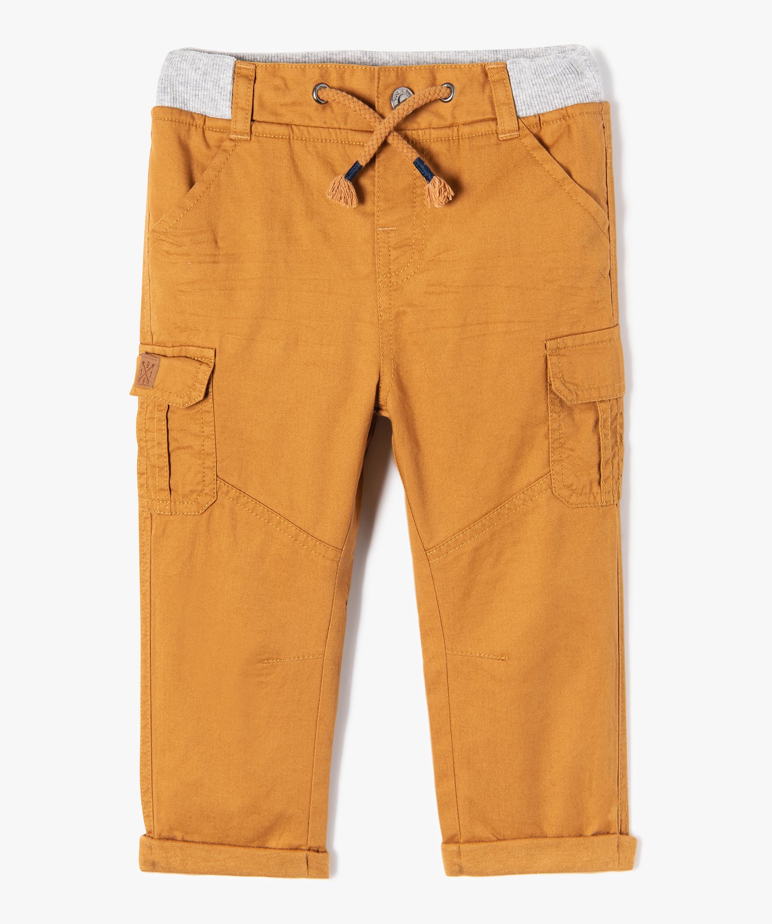 Pantalon coupe cargo doublé avec taille élastique bébé g... marron | GEMO