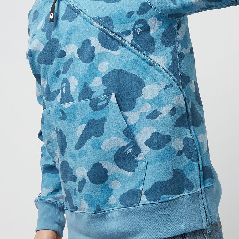 A Bathing Ape Honeycomb Camo Shark Full Zip Hoodie M Blue
