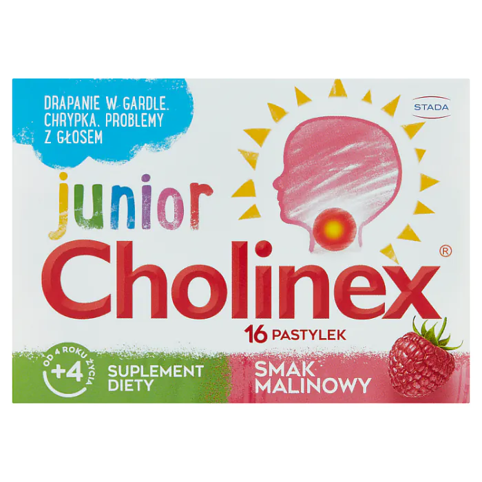 Cholinex Junior, Pastile za grlo, Za djecu od 4 godine, Okus maline