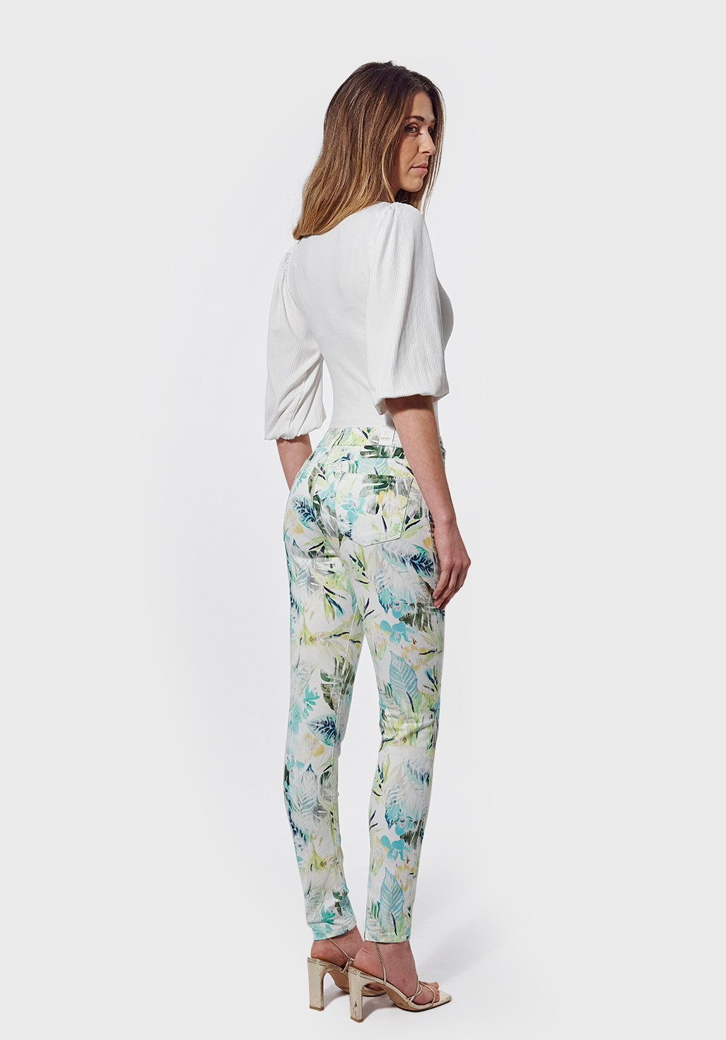 LAMI  Jean slim Femme imprimé tropical