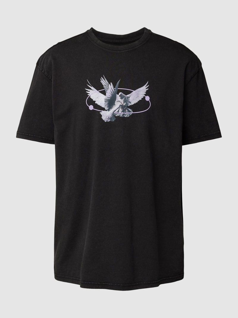 T-Shirt mit Motiv-Print Modell 'VIVE LE LIBERTÉ' in anthrazit