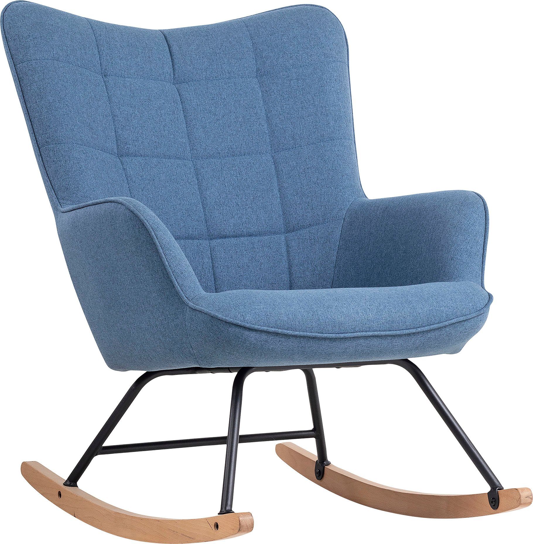byLIVING Schaukelstuhl Richie (1 St), moderne Metallbeine mit Holzkufe, in Webstoff oder Cord erhältlich