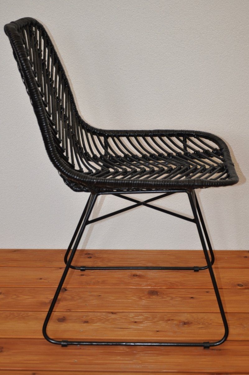 Rattani Rattanstuhl Rattanstuhl, Rattansessel Porches Fb. anthrazit Rattan + Metall