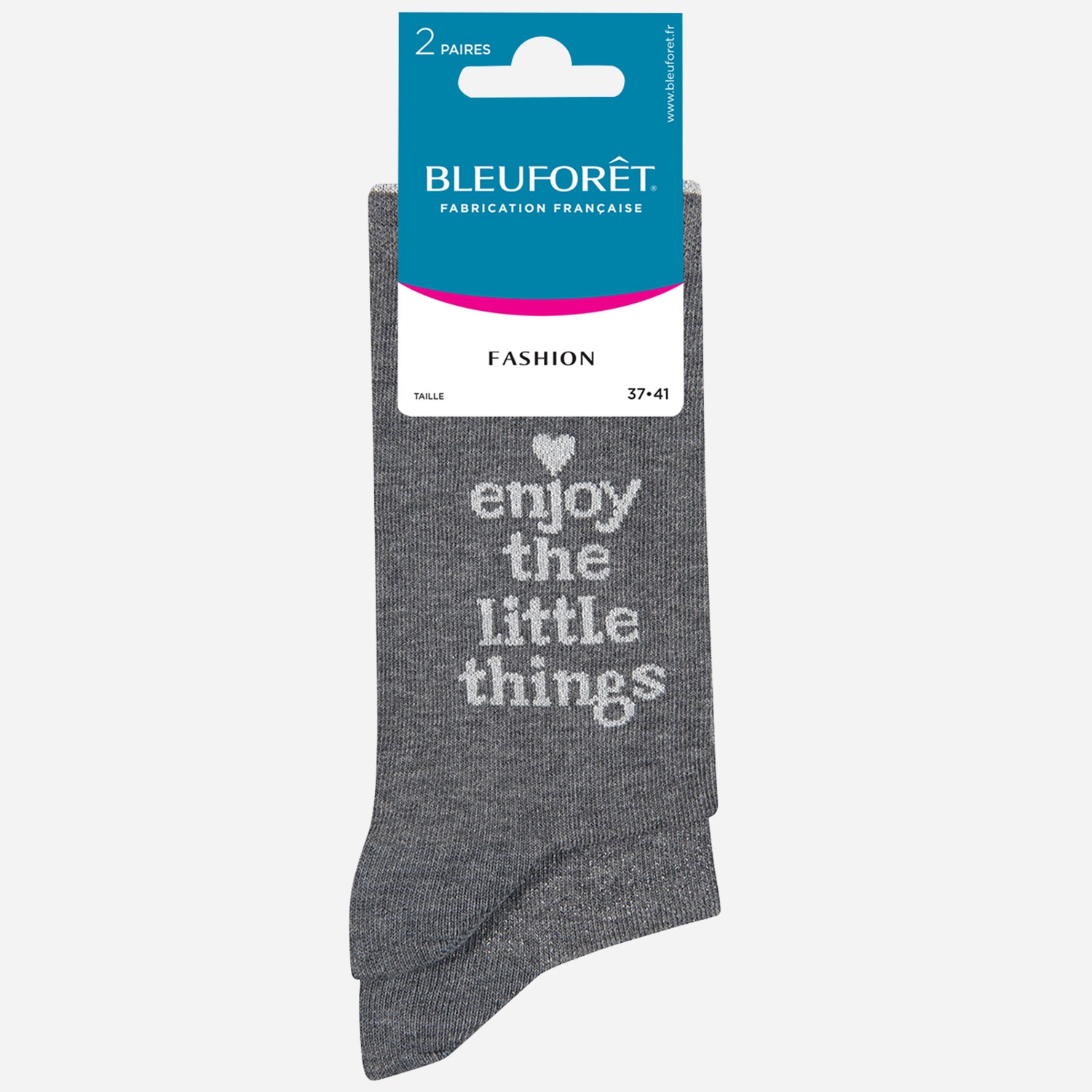 2 paires de chaussettes BLEUFORET grises - 37 à 41