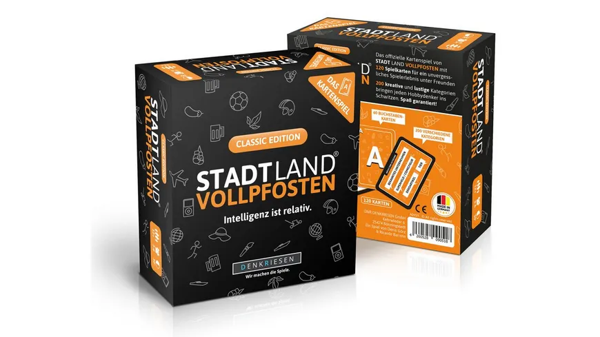 Denkriesen - STADT LAND VOLLPFOSTEN – Das Kartenspiel – Classic Edition