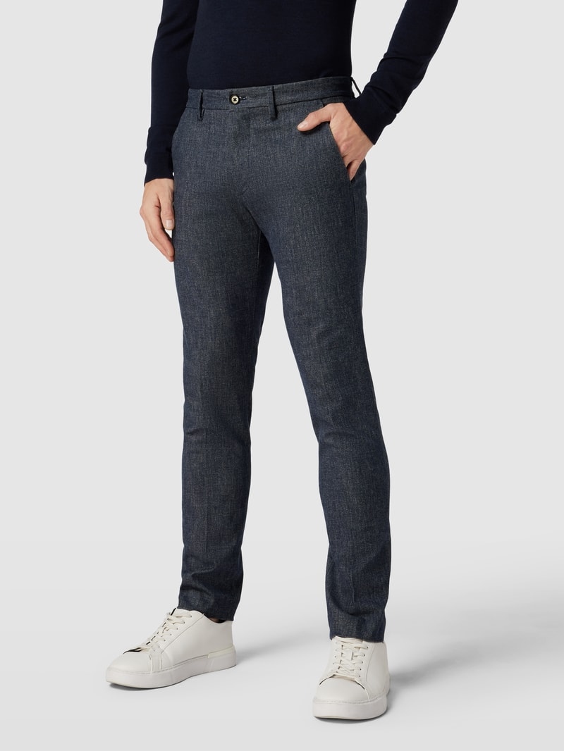 Chino mit Strukturmuster Modell 'Bleeker' in marineblau