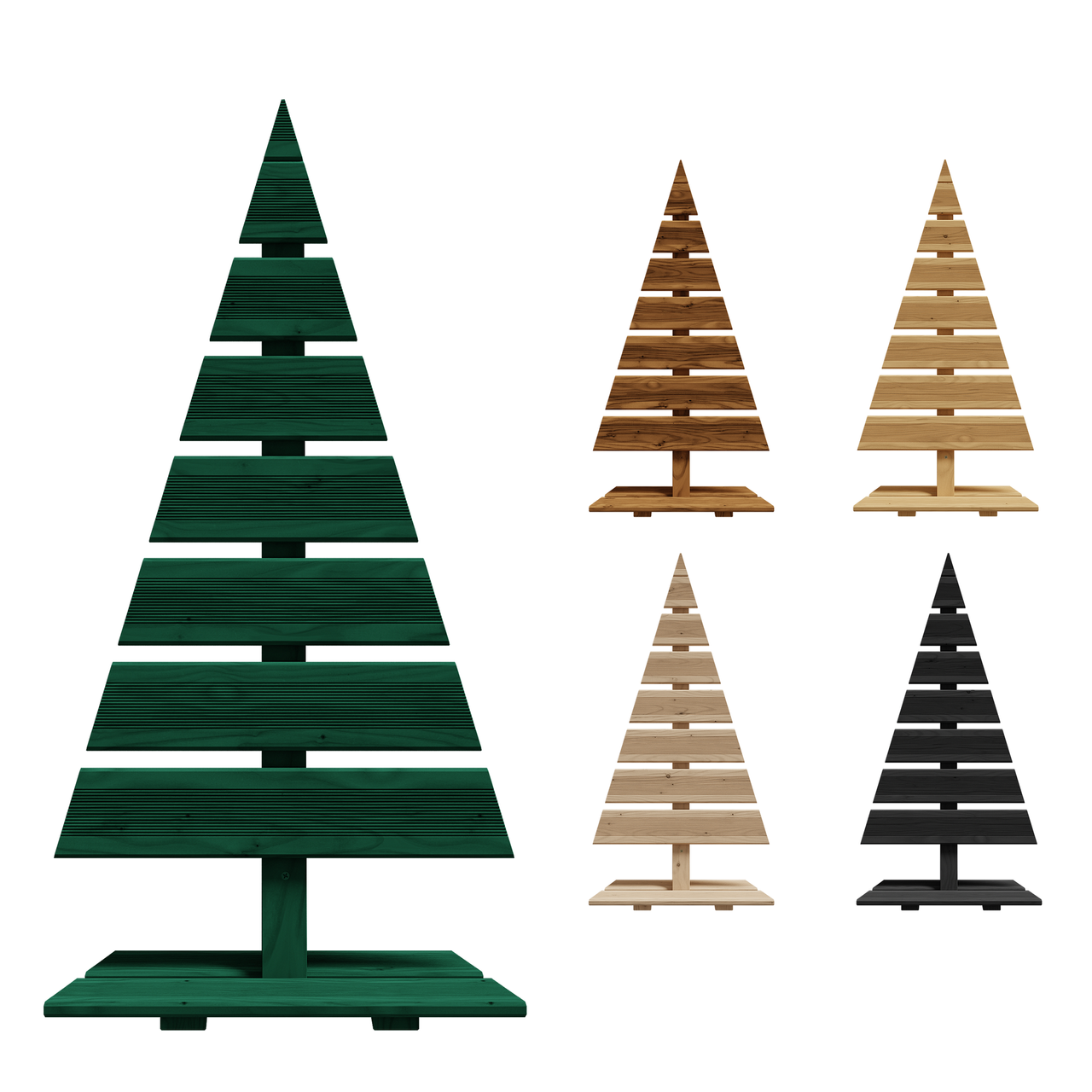 Pemicont Floranica Holz-Weihnachtsbaum Natur Dekobaum Tanne 90x45cm Weihnachtsdekoration Grün