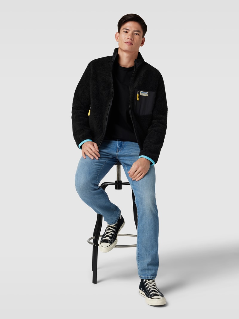 Jacke aus Teddyfell in schwarz