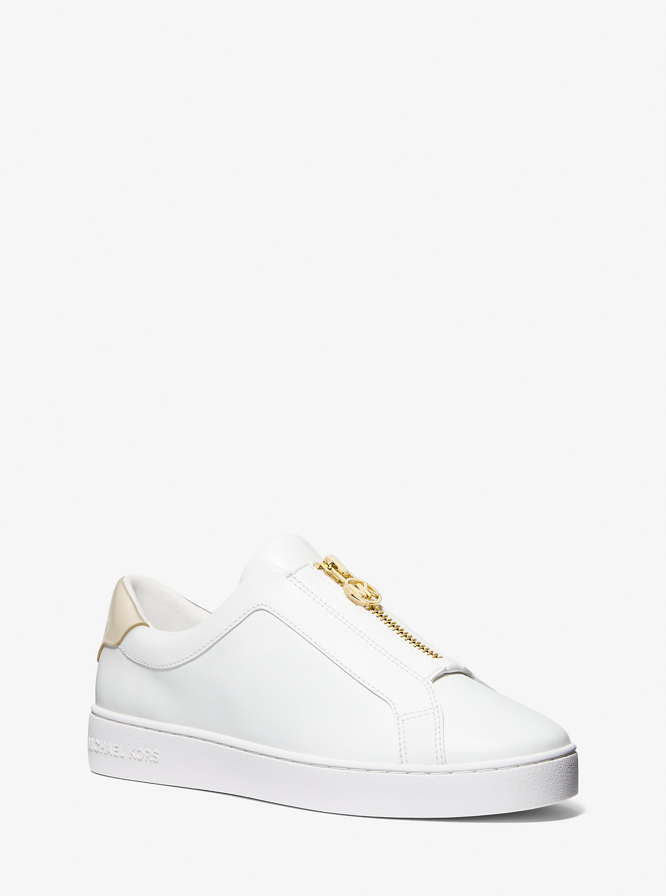 Sneakers Keaton in pelle con cerniera - ORO CHIARO