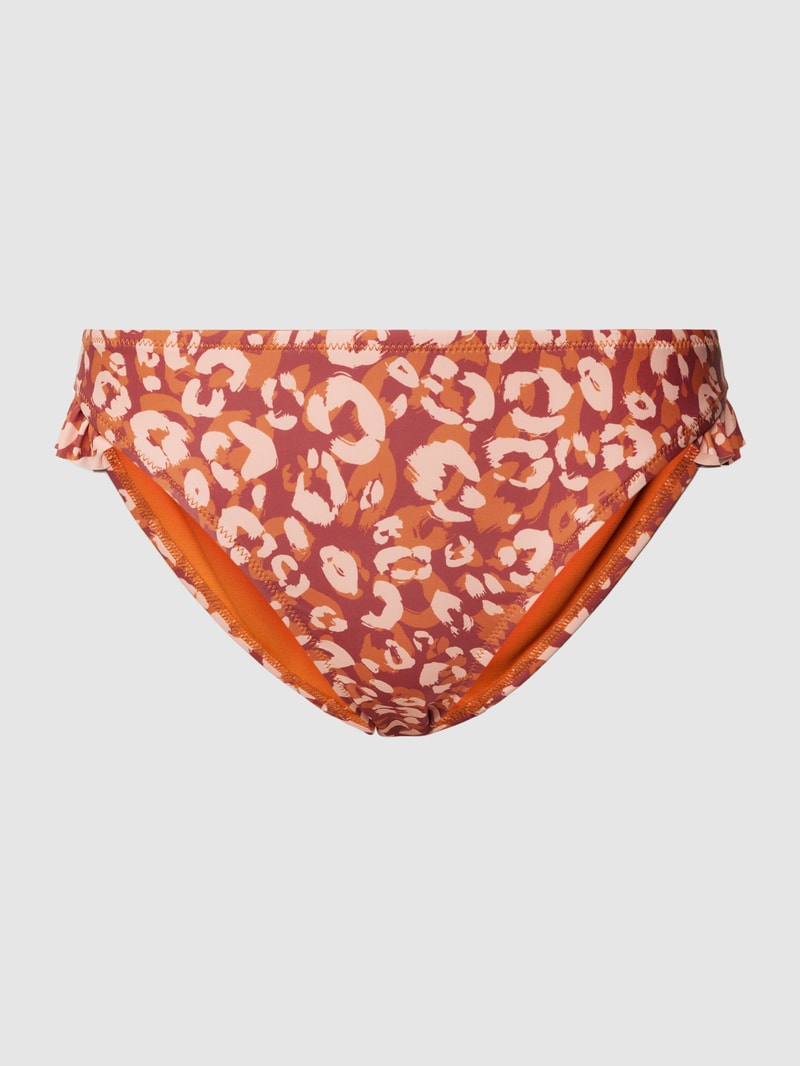 Bikini-Slip mit Allover-Muster Modell 'CLASSIC RUFFLE' in rosa