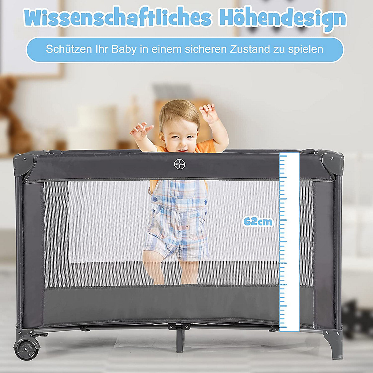Babybett mit Matratze und Tragetasche