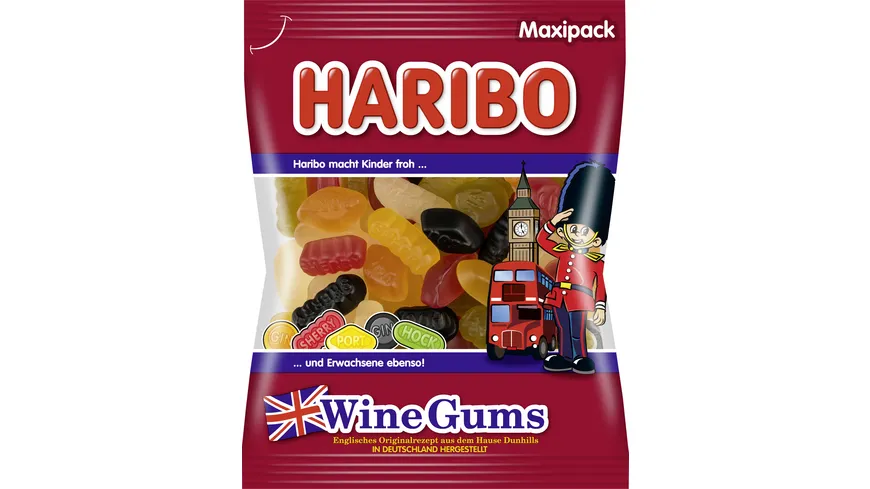 Haribo Englisches Weingummi Wine Gums Maxipack 500 g