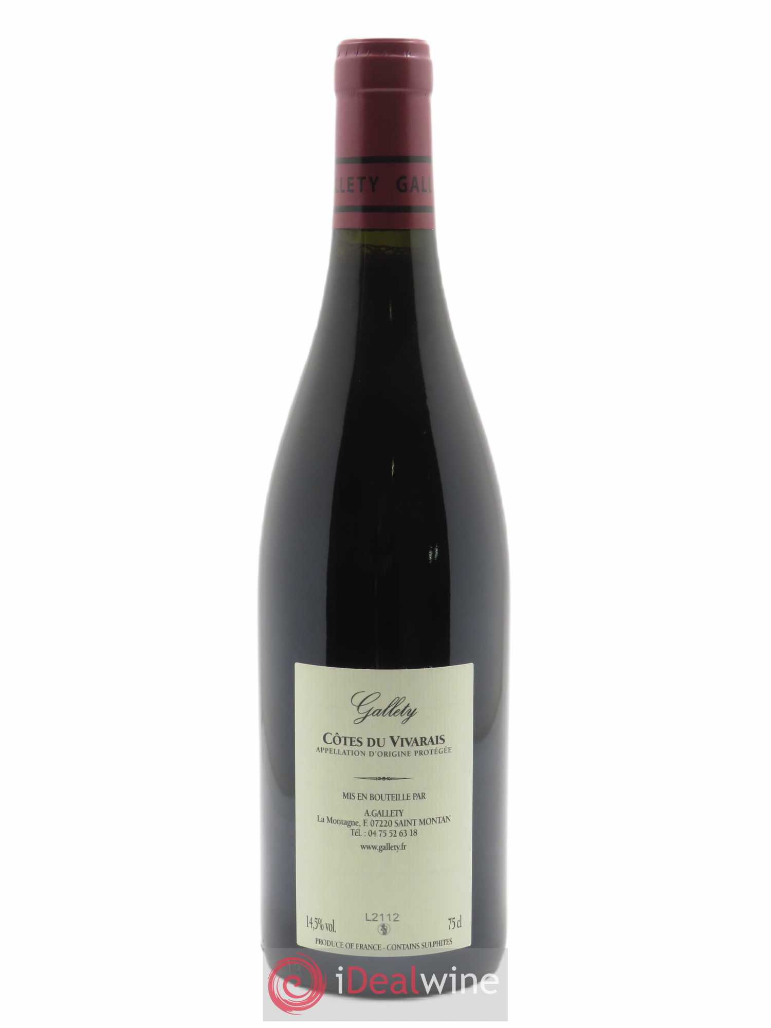 Côtes du Vivarais La Ligure Gallety (Domaine)  2017 - Lot de 1 Bouteille