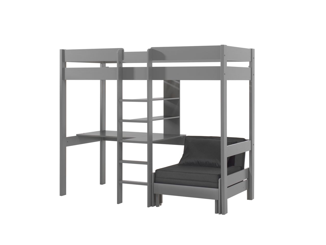 VIPACK Hochbett Pino mit Schreibplatte und Sesselbett
