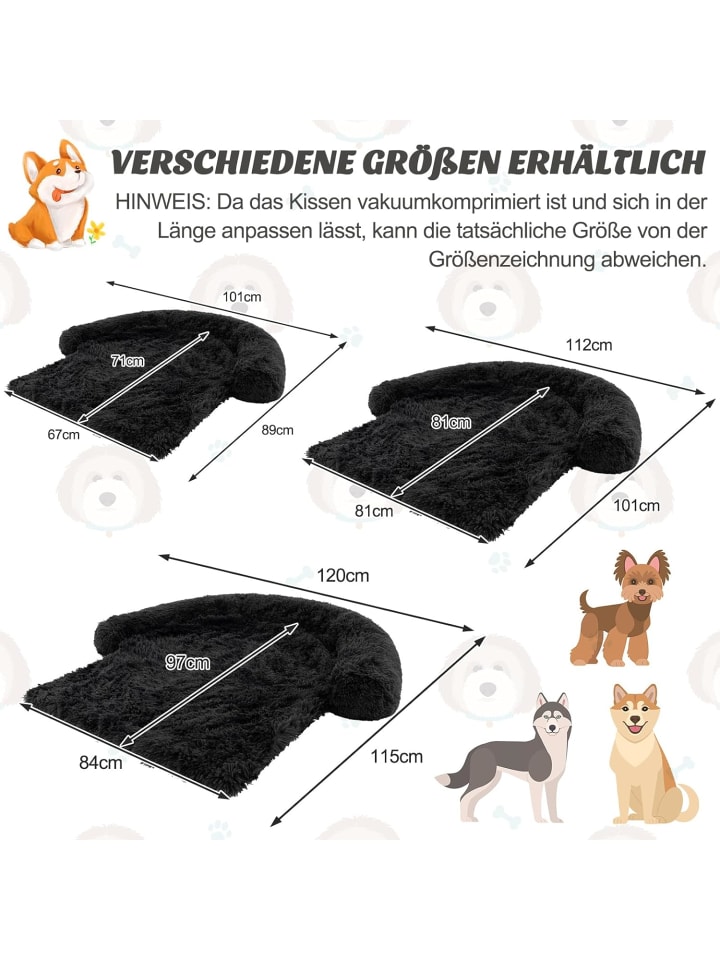 COSTWAY Hundebett 112x101x18cm in Schwarz günstig kaufen onesize