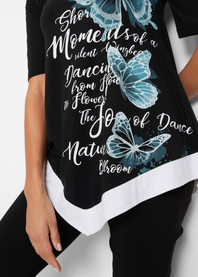 Cold-Shoulder-Shirt mit Druck