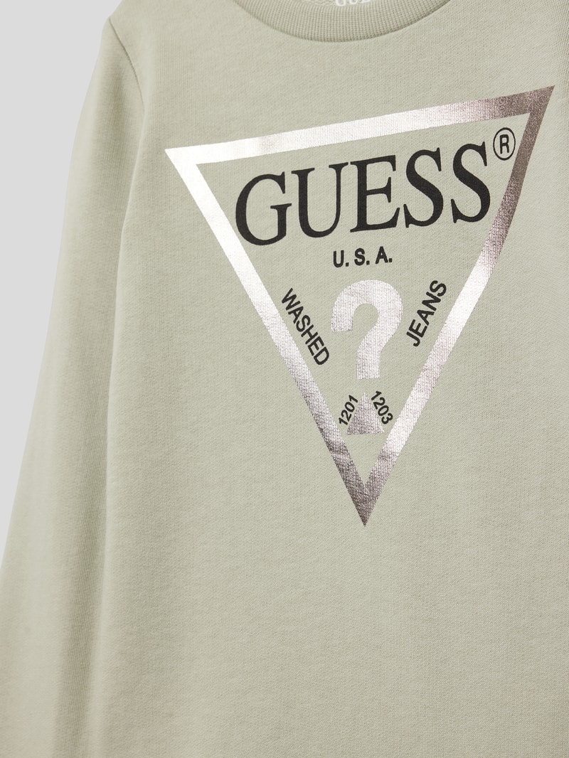 Sweatshirt mit Label-Print in schilf