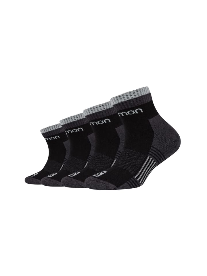 SALOMON Kindersportsocken SPORTIVE 4er Pack cushioned in Schwarz grau günstig kaufen 27-30