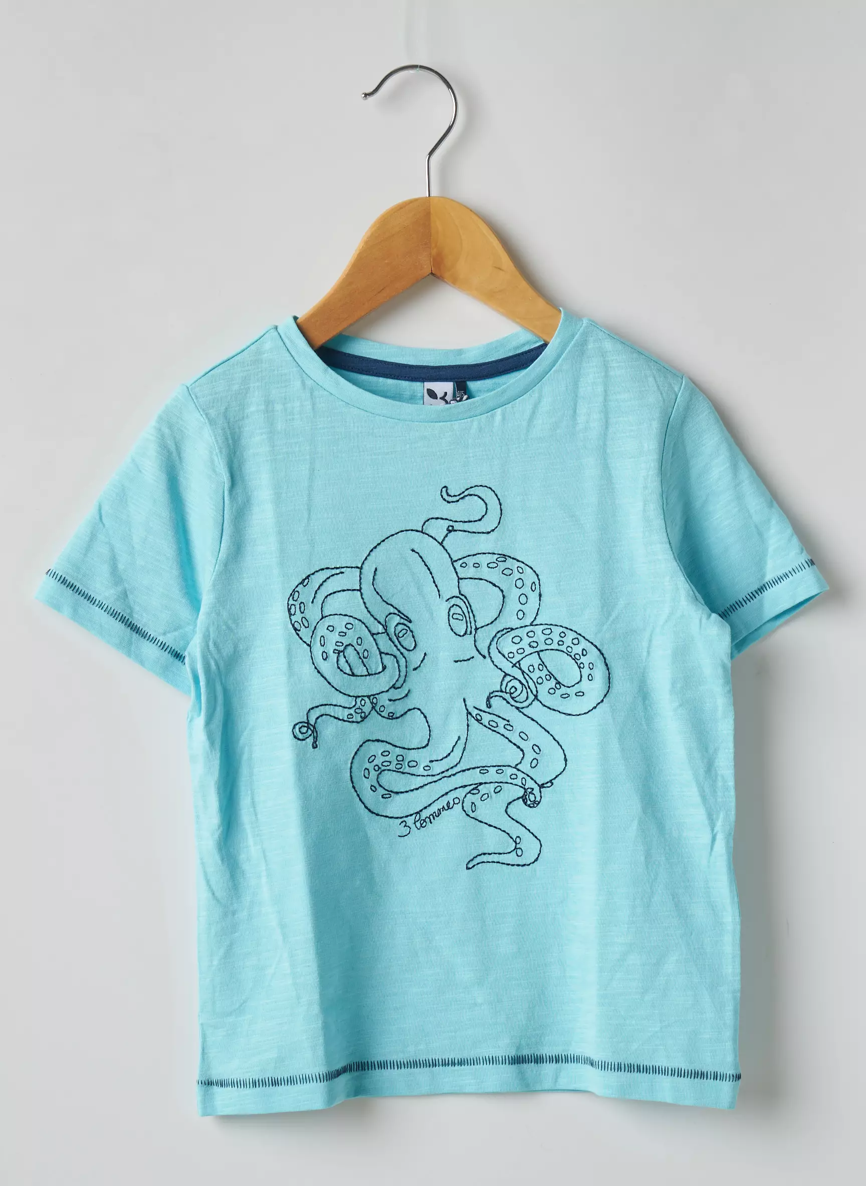 3 Pommes Tshirts Garcon couleur bleu