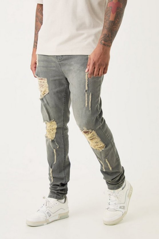 Plus Super Skinny Stretch Jeans mit Rissen