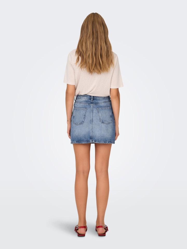 ONLY Jeansrock im Five-Pocket-Design mit Reißverschluss in Hellblau günstig kaufen