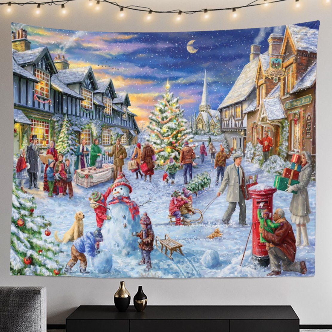 Wandteppich Weihnachts-Wandteppich, farbenfrohe Hintergrund-Wanddekoration, Uana, Höhe: 130 mm