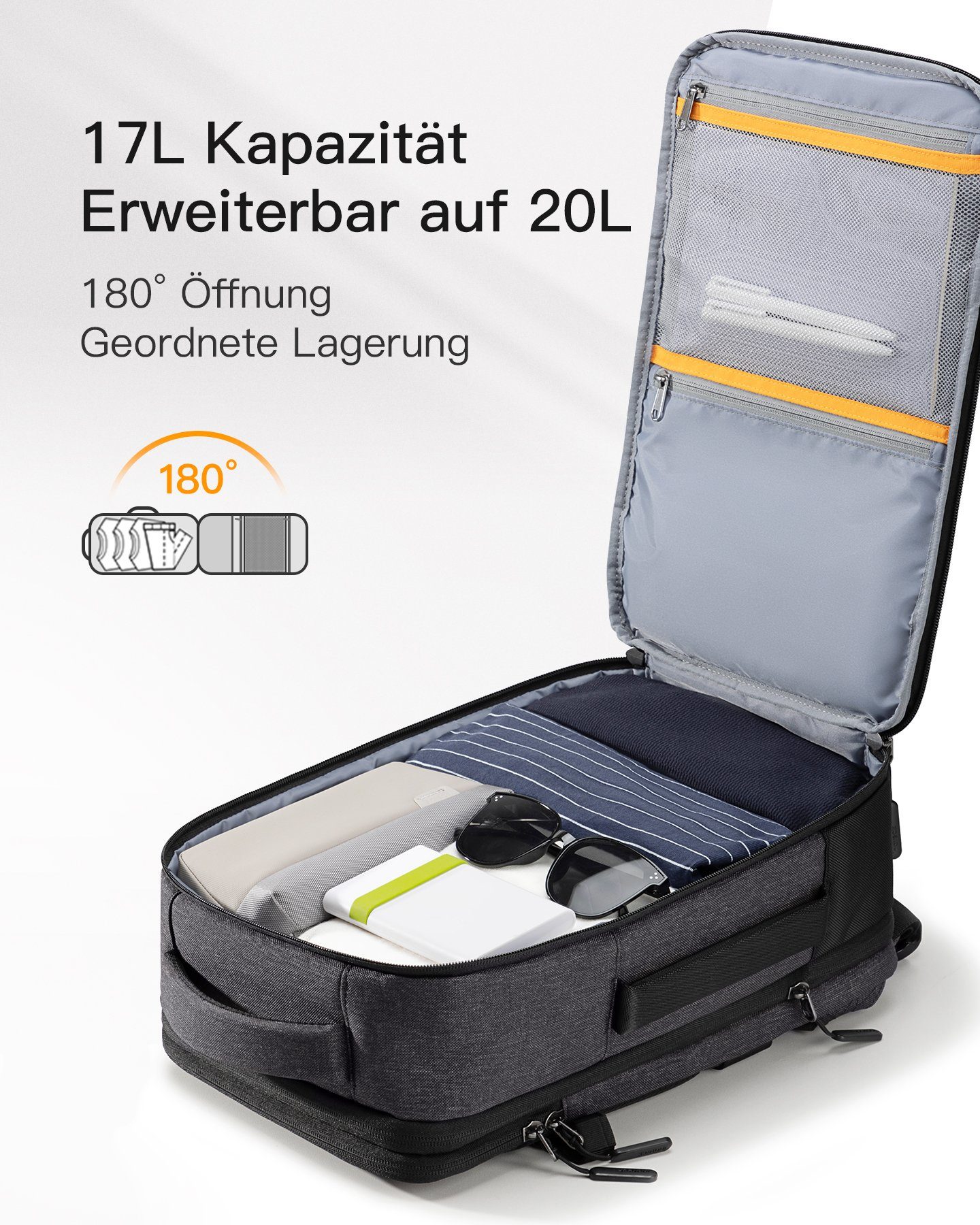 Inateck Reiserucksack 17-20L Ryanair Handgepäck Rucksack 40x20x25cm Laptoprucksack