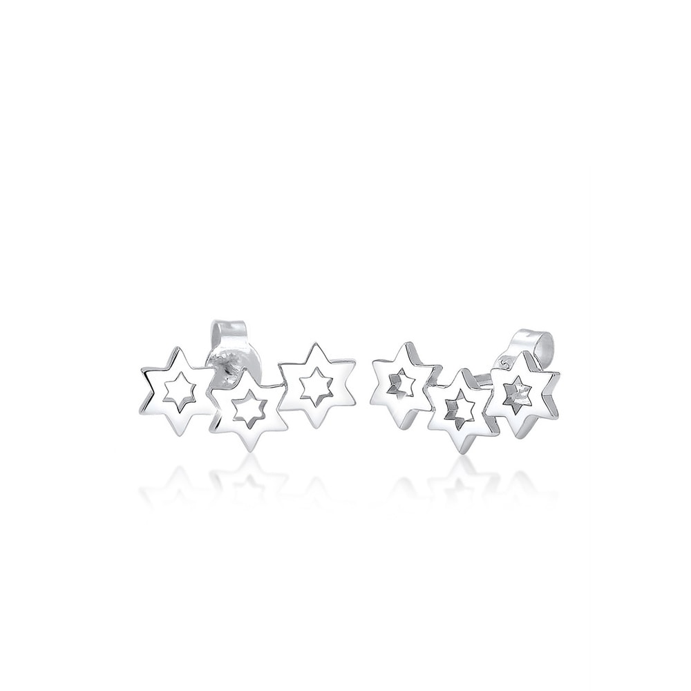 Elli Elli Boucles d'Oreilles Femme Motif Astro Ludique en Argent Sterling 925 Boucles d'oreilles