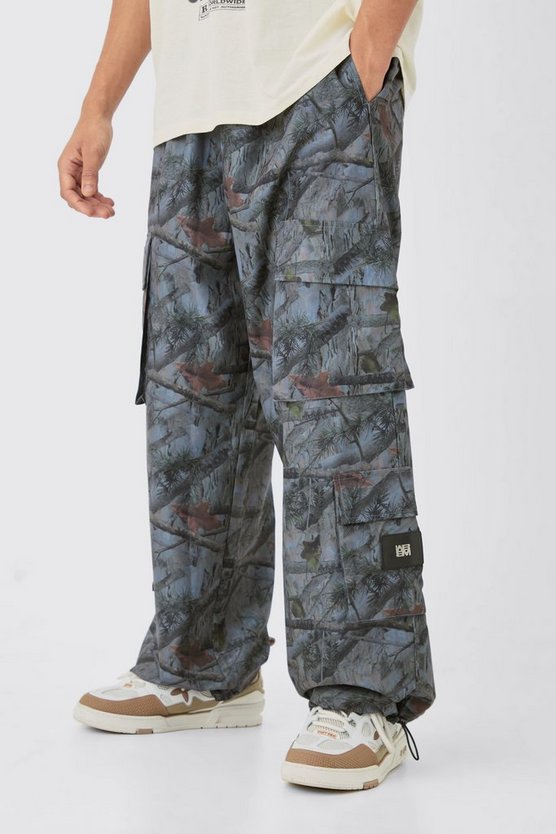 Camouflage Cargo-Hose mit elastischem Bund