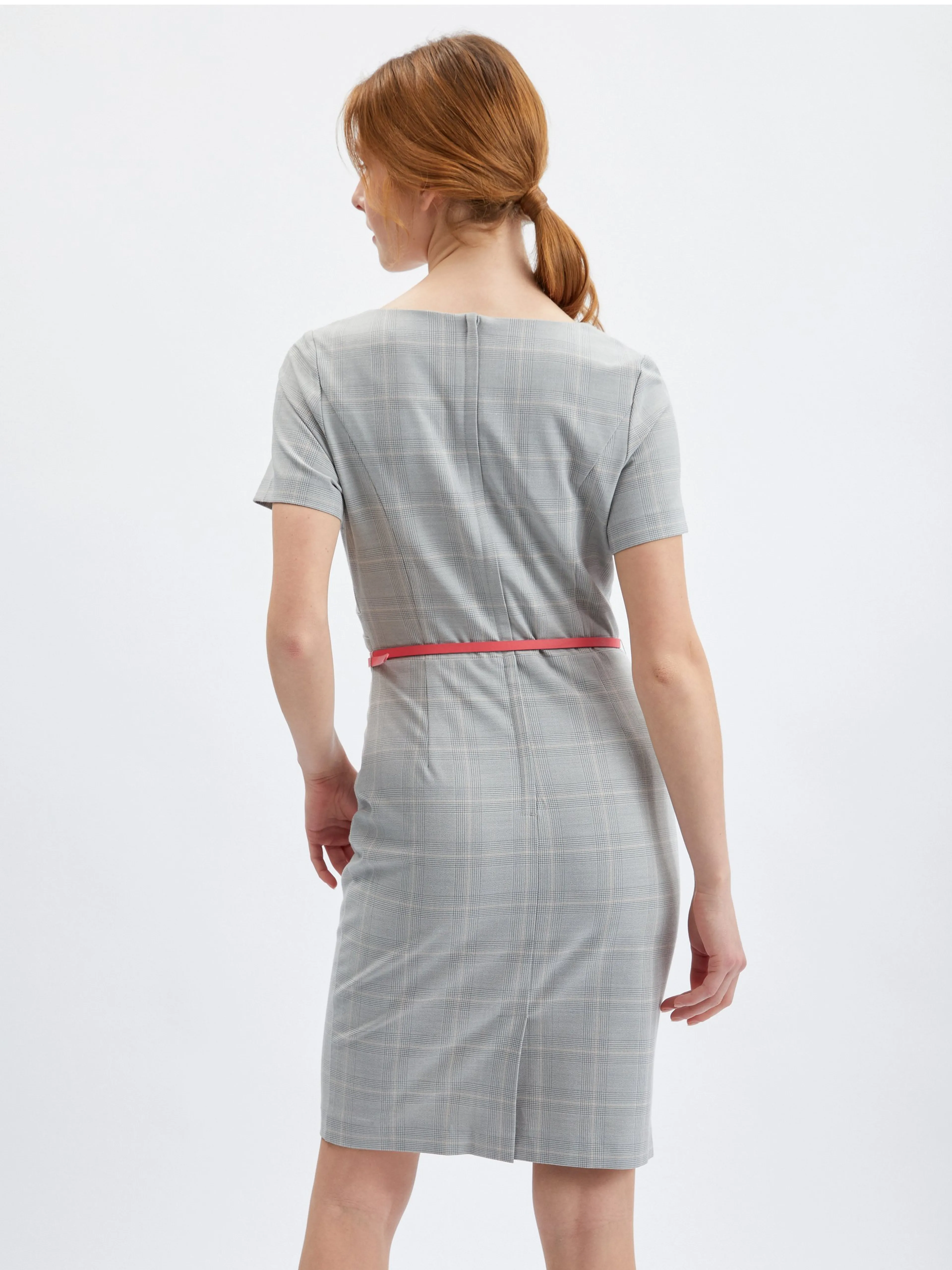 Grau kariertes Damen-Kleid ORSAY